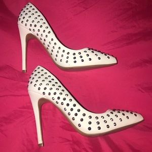 ASOS Women’s White Heels with Silver Studs Size 7
